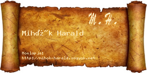 Mihók Harald névjegykártya